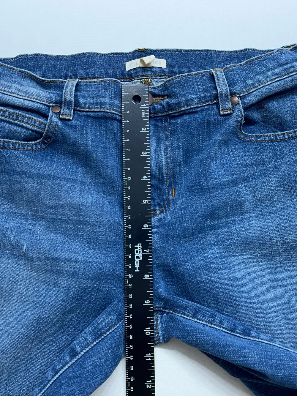Eileen Fisher Organic Cotton Blue Jeans Womens Size 8 Stretch Denim 32x29 USA - Picture 8 of 14